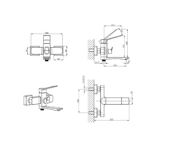 Змішувач для ванни Mixxus Wilson 009 Euro (MI7130) | Зображення 1