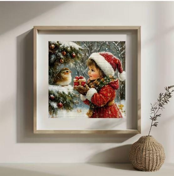 Набор для вышивки крестом "Зимняя дружба" 14CT, 30x30 см, канва Аида с нанесенным рисунком | Зображення 4