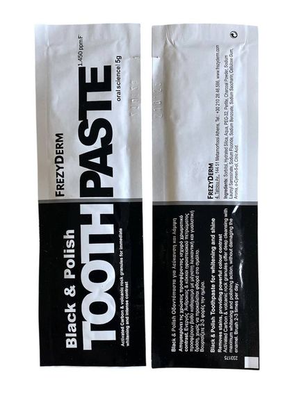 Зубна паста - пробник FREZYDERM TOOTHPASTE BLACK & POLISH, 5 гр. | Зображення 1