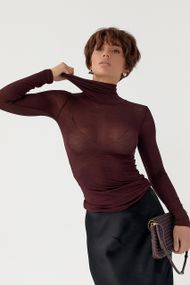 Напівпрозорий гольф у сітку - баклажан цвет, S (є розміри)