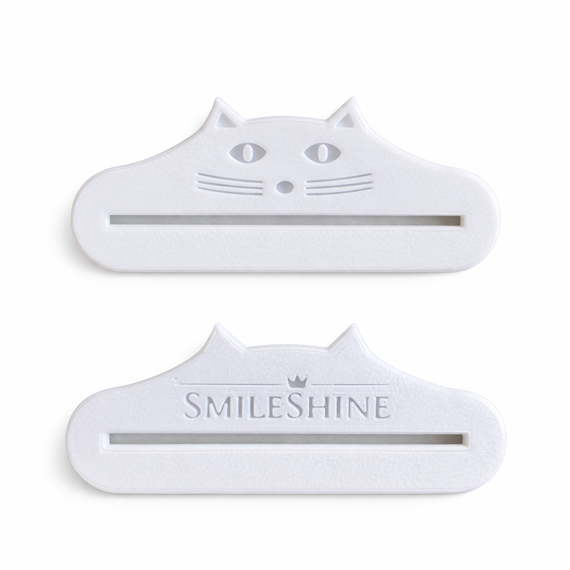 Дозатор-витискач для зубної пасти "SmileShine" Кіт, білий