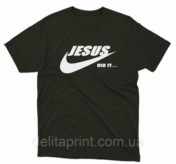 Футболка з християнським принтом Jesus did it, Ісус зробив це. FH-1