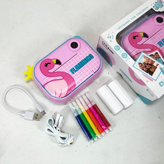 Дитячий фотоапарат миттєвого друку YT008 PINK FLAMINGO з підтримкою microSD | Зображення 8