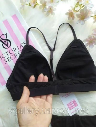 Жіночий комплект нижньої білизни Victoria`s Secret із стрейч-бавовни зі стразами | Зображення 4