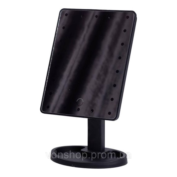 Настільне дзеркало з підсвічуванням 22 LED для макіяжу 21х16 см прямокутне на ніжці USB Чорне HP-10-4AB | Зображення 3