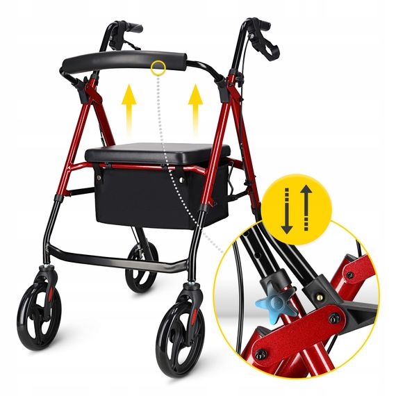 Роллер для ходьби 4FIZJO складний, зі сумкою Black/Red (P-5905973406901) | Зображення 3