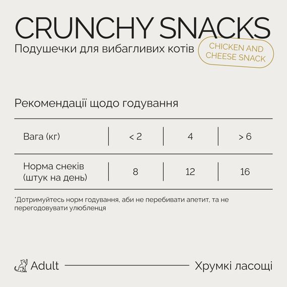 Хрустящие лакомства Savory Cats Snacks Pillows Gourmand with Chicken and Cheese для для взрослых привередливых котов, подушечки с курицей и сыром, 180 г | Зображення 3