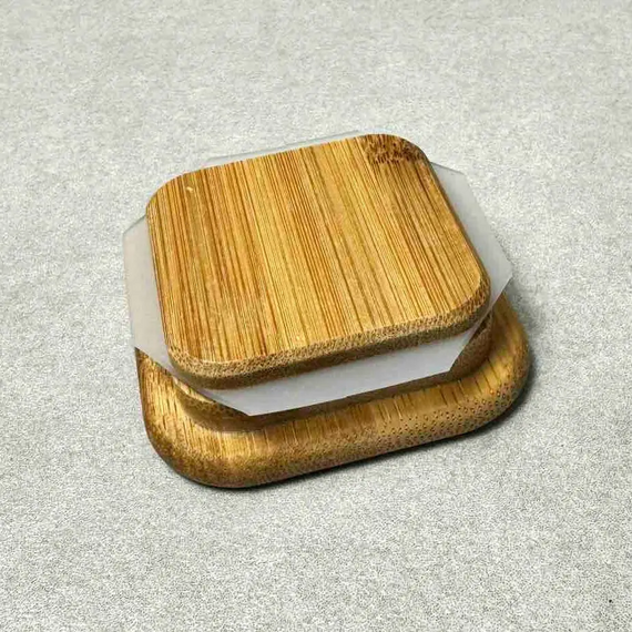 Ємність для спецій Bamboo GK-5409 квадратна 300 мл з дерев'яною кришкою Прозорий | Зображення 2