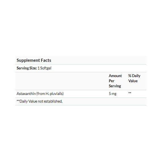 Астаксантин Solgar Natural Astaxanthin 5 mg 60 Softgels SOL-00071 | Зображення 2