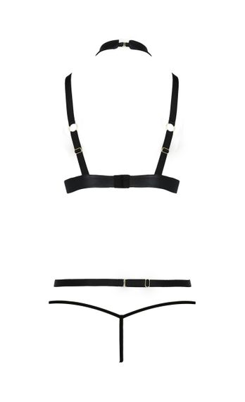 Комплект білизни з чокером та стреп-стрічками LAMIS SET black S/M - Passion | Зображення 3