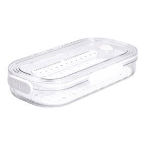 Контейнер для еды пластиковый 32.5х17.5х6 см пищевой контейнер с индикатором даты 1 л Белый HP-27-7