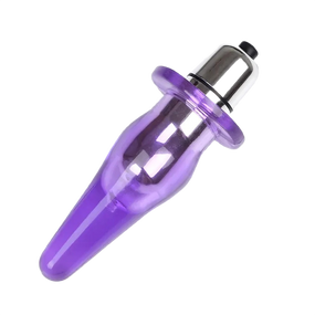 Фиолетовая анальная пробка с вибрацией