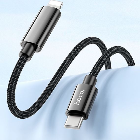 Дата кабель Hoco U125 Benefit 27W Type-C to Lightning with display (1.2m) Black | Зображення 4