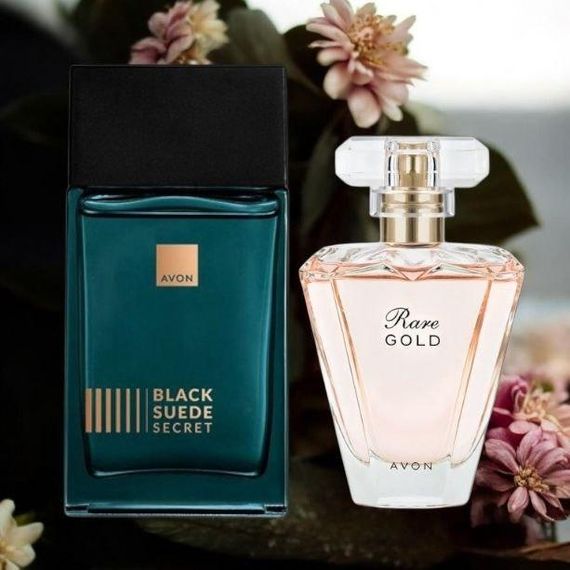 Парфумерний набір Rare Gold Avon 50 мл + Black Suede Secret 100 мл  (для Нього і для Неї) — елегантність і спокуса