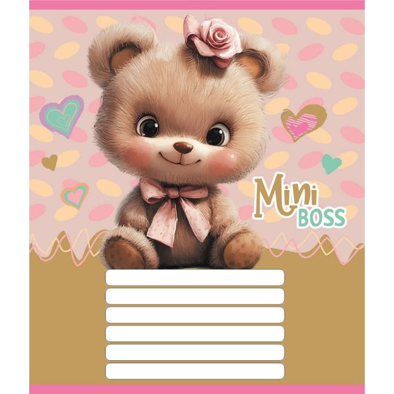 Тетрадь ученическая "Мини мишки" 012-510157C-1 в косую линию, 12 листов (959051)