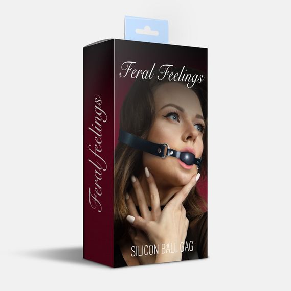Кляп силіконовий Feral Feelings Silicon Ball Gag Black/Black, чорний ремінець, чорна кулька | Зображення 1