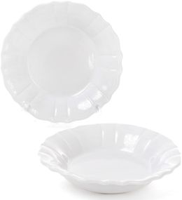 Набір 6 глибоких тарілок Leeds Ceramics SUN Ø23см, кам'яна кераміка (білі)