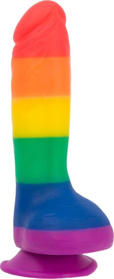 Райдужний фалоімітатор ADDICTION - JUSTIN - 8 "- RAINBOW, 20,3 см, силікон, вібропуля в подарунок Sex Aura | Зображення 3