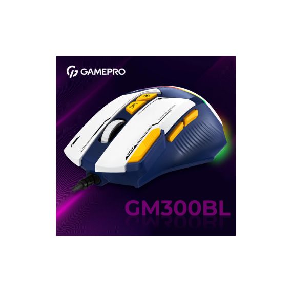 Мишка GamePro GM300BL USB Blue/White (GM300BL) | Зображення 4
