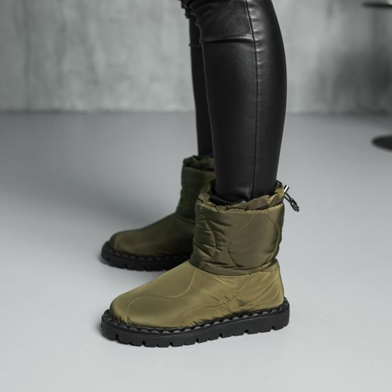 Ботинки дутики женские Fashion Molly 3878 40 размер 255 см Оливковый