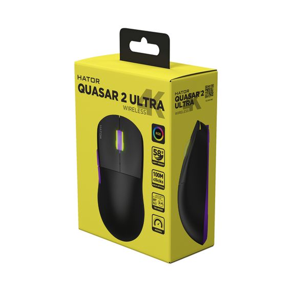 Мишка Hator Quasar 2 Ultra 4K Wireless/Bluetooth/USB Black/Lilac (HTM570BL) | Зображення 4