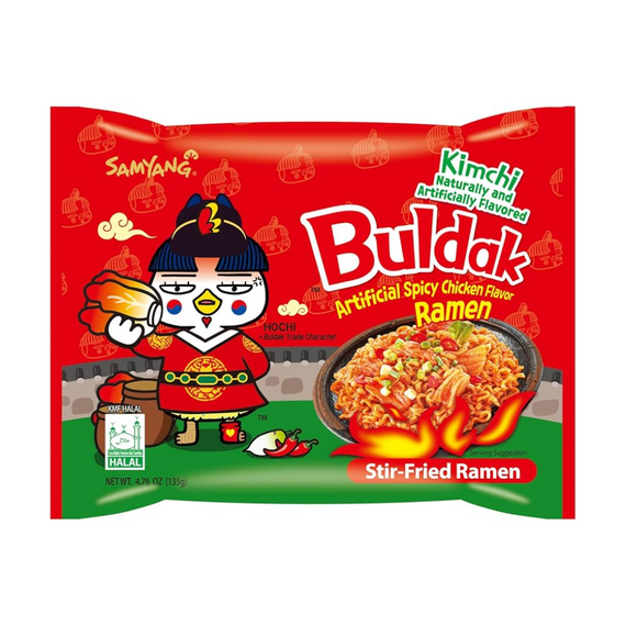 Корейська локшина Buldak  зі смаком гострої курки та Кімчі 135г Samyang 8801073114531