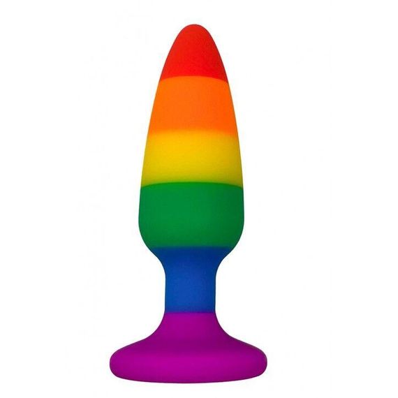 Силиконовая анальная пробка Wooomy Hiperloo Silicone Rainbow Plug L, диаметр 3,9 см, длина 13,1 см sexstyle