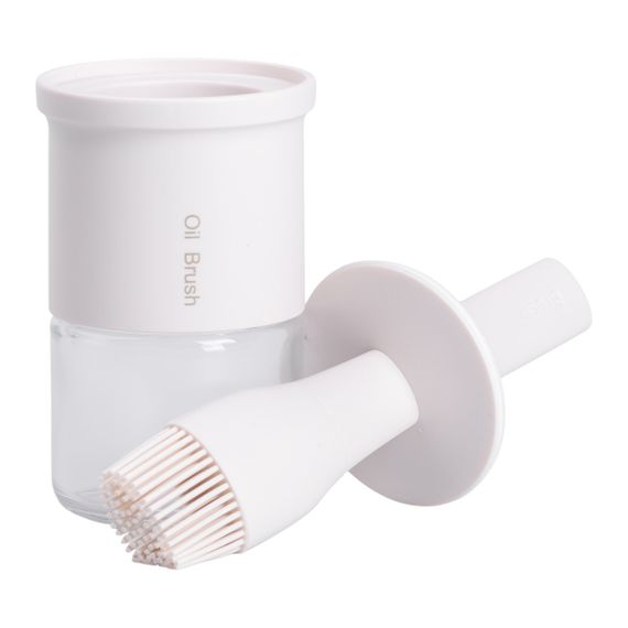 Баночка для олії з пензликом 300 мл диспенсер з пензликом для оливкової, соняшникової олії Білий HP-34-11W | Зображення 2