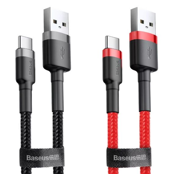 Кабель Baseus Cafule Cable USB to Type-C QC3.0 2A 3m Black | Зображення 5