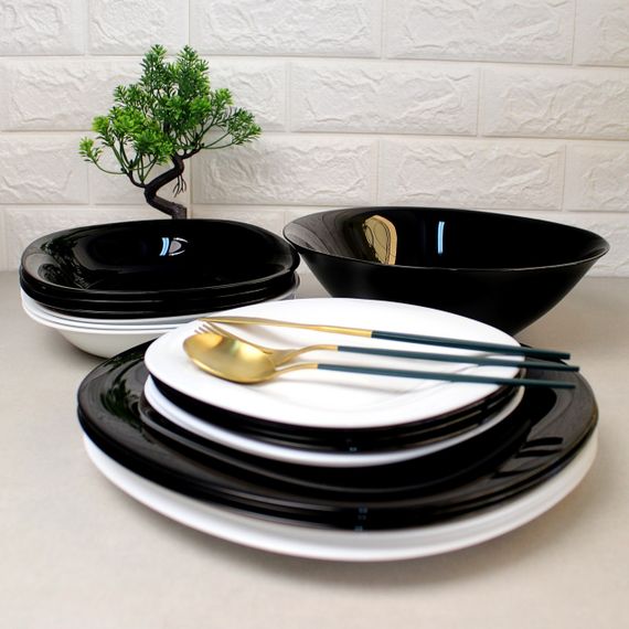 Столовий сервіз Luminarc Carine Black/White N1491, 19 предметів, на 6 персон | Зображення 5