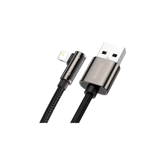 Дата кабель USB 2.0 AM to Lightning 2.0m CALCS 2.4A 90 Legend Series Elbow Black Baseus (CALCS-A01) | Зображення 1