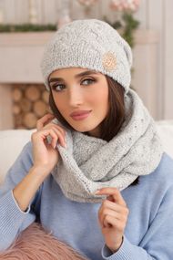 Комплект «Кристель» (шапка и  шарф-снуд) айсберг