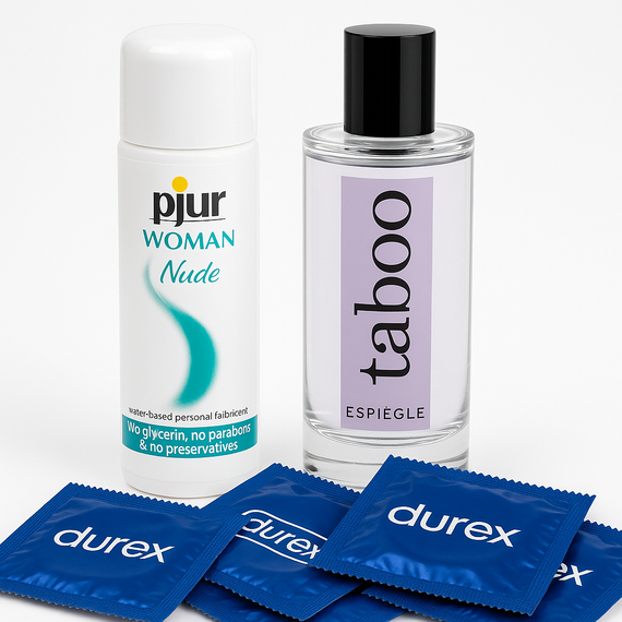 COMBO набір для неї - (Духи TABOO + pjur Woman + Durex) XL