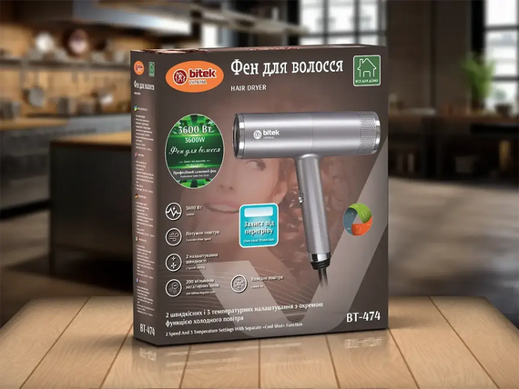 Фен для волосся 3600 Вт BITEK BT-474 | Зображення 1