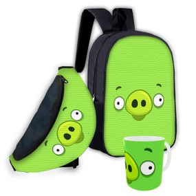 Набор детский Энгри Бердс рюкзак 36х27см сумка-бананка,кружка с принтом для мальчика (01641)