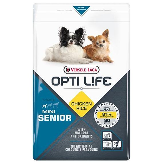 Сухий корм Opti Life Senior Mini Опти Лайф суперпреміум Сеньор для літніх собак міні та малих порід 2,5 кг