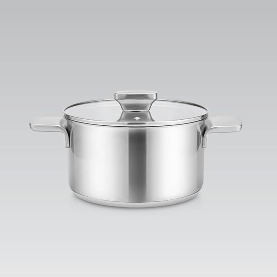 Каструля Maestro MR-3521-24, 5.7 л, 24 см, з нержавіючої сталі з кришкою, для всіх типів плит