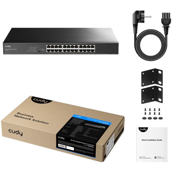 Комутатор Cudy GS1024L, 24 портовий Gigabit Metal Switch, 19" RM