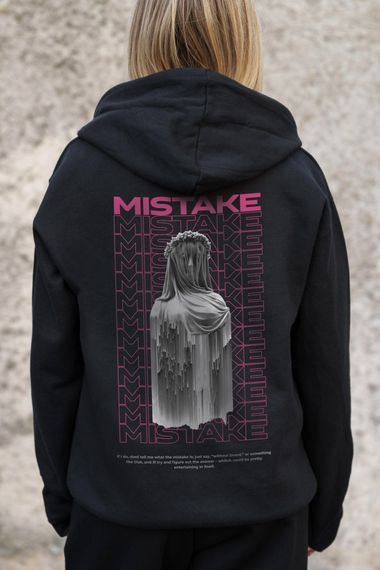 Утеплене зіп худі на флісі зіпер з принтом Mistake Without Kane Black | Зображення 5