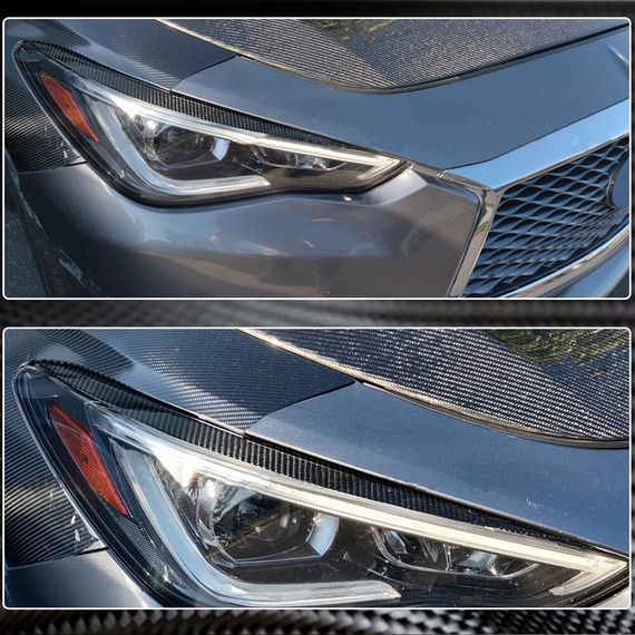 Реснички на фары (для Q60 2016-2022, Карбон) для Infiniti Q50/Q60 | Зображення 4