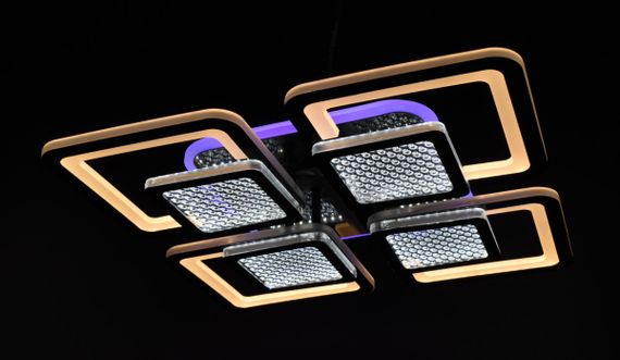 Люстра світлодіодна стельова LED світильник для квартири на стелю лед з пультом 26040 Чорний 9х42х42 см. | Зображення 8