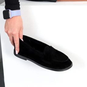 Зручні чорні туфлі лофери натуральна замша в асортименті 39