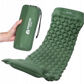 Надувний килимок (каремат) Mountain Goat 190 x 58 x 5 см з вбудованим насосом MG0010 Navy Green (P-5905973400909)