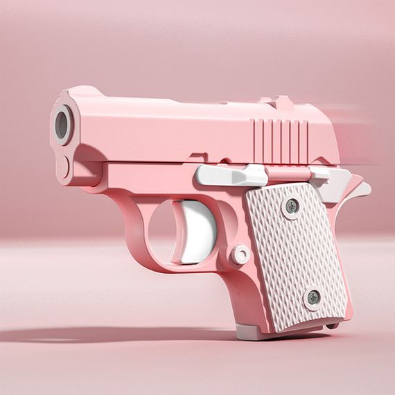 Дитячий іграшковий пістолет-антистрес Pink / White | Зображення 2