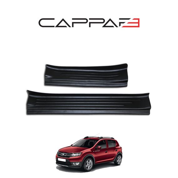 Накладки на дверные пороги EuroCap (4 шт, ABS) для Renault Sandero 2013-2024 гг | Зображення 6