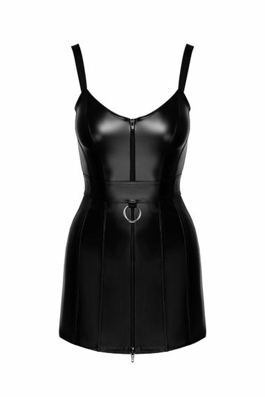 Сукня Noir Handmade F320 Starlet, XXL, під латекс, міні, блискавка по всій довжині, кільце на поясі Sex Aura | Зображення 6