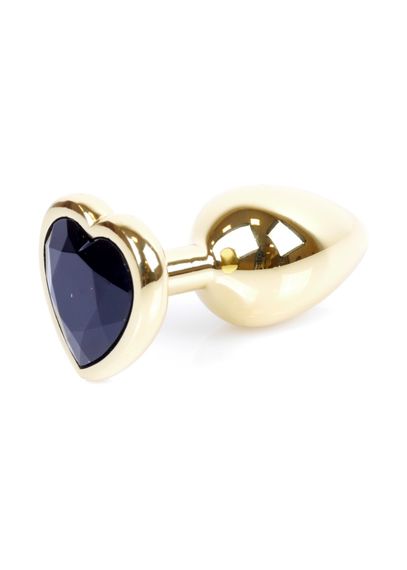 Анальна пробка - Jewellery Gold Heart Plug Black | Зображення 1