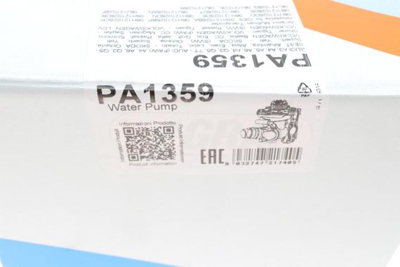 Помпа води Audi A3-A8 Skoda Seat VW 1.8-2.0FSI TFSI 04- 29z B B 6 лоп з термостатом,датчиком t  PA1359 | Зображення 9