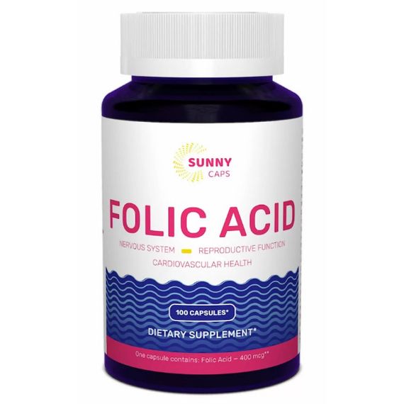 Фолієва кислота Sunny Caps Folic Acid 400 mcg 100 Caps