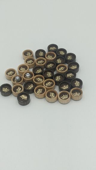 Фішки для нард зі шкіряною вставкою №18 25х12 мм 32 шт